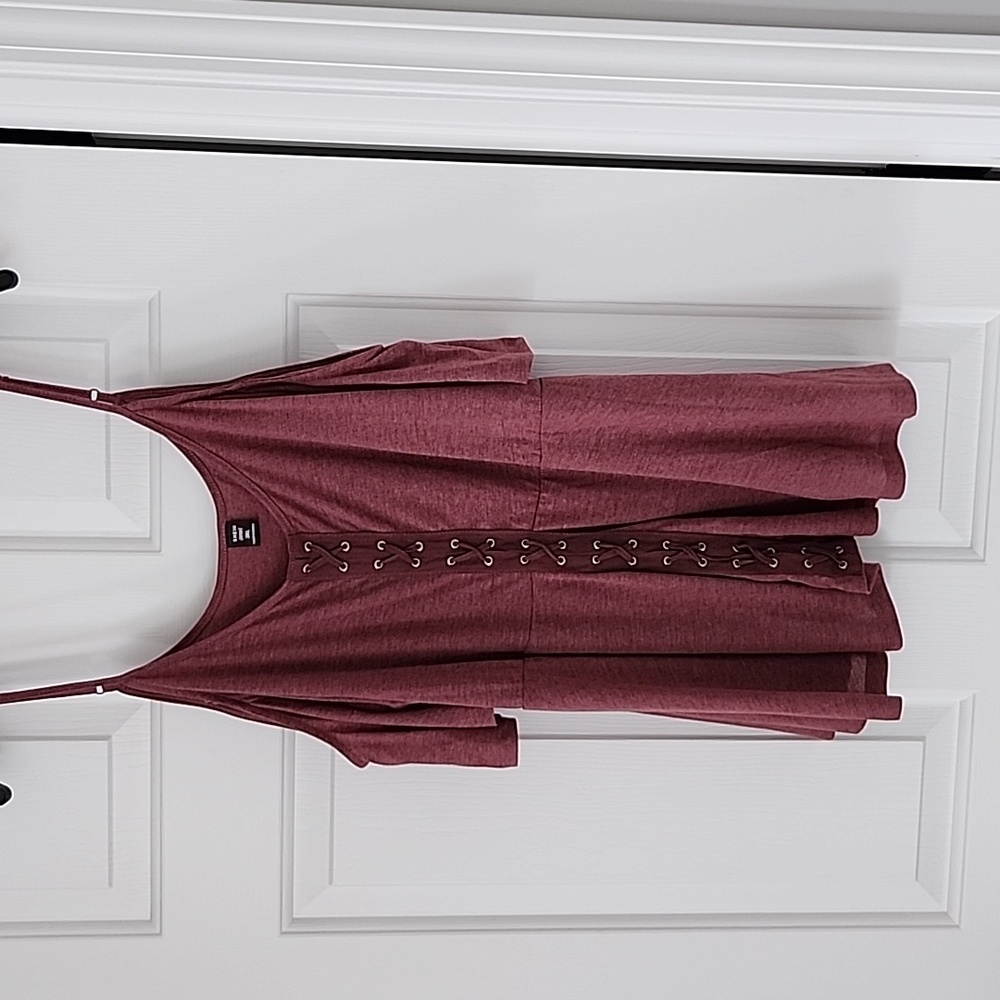 Mauve cold shoulder shirt - Picture 1 of 8